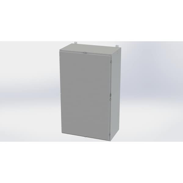 Clamps with Padlock Hasp Electrical Enclosures, 60 in H, 20 in D, 36 in W, NEMA 4, Carbon Steel